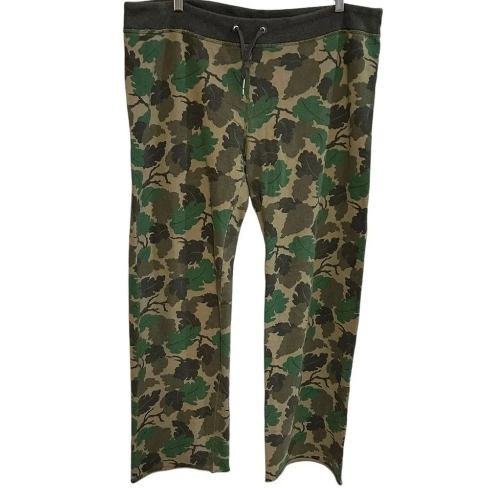 Y2K Lucky Brand Sweatpants Large Camo Leaf print Vtg 2000's Boho wide leg Nice - Picture 4 of 8